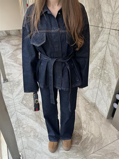 MARKA MODEL KUŞAKLI PREMIUM DENİM TAKIM