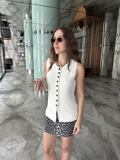 MARKA MODEL LEOPAR DESEN MİNİ ETEK
