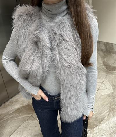MARKA MODEL PREMIUM GRİ KÜRK YELEK