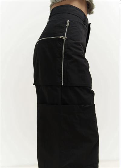 MARKA MODEL SİYAH TENCEL  KARGO PANTOLON