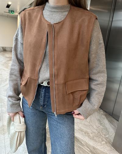 MARKA MODEL TABA CEPLİ SÜET YELEK
