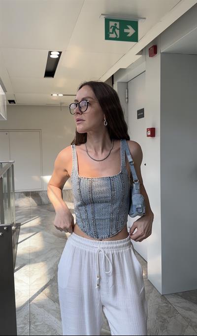 MARKA MODEL TASARIM JEAN BÜSTİYER BLUZ