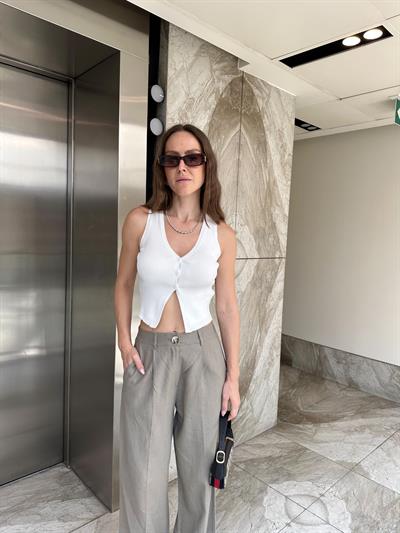 MARKA MODEL VİZON KETEN PANTOLON