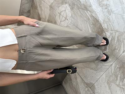 MARKA MODEL VİZON KETEN PANTOLON