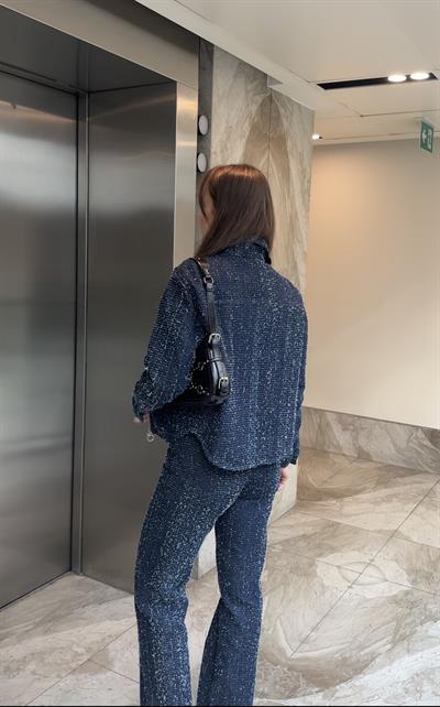 MARKA MODEL ZR FERMUARLI LACİVERT DENİM CEKET