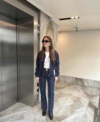 MARKA MODEL ZR YÜKSEK BEL TASARIM LACİVERT JEAN