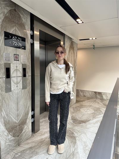 MARKA MODEL ZR YÜKSEK BEL TASARIM SİYAH JEAN