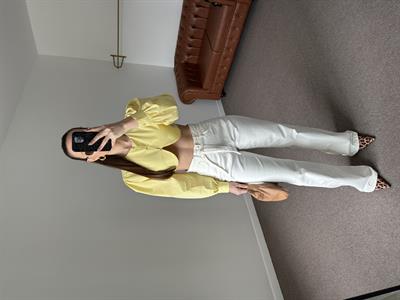 ORJ MARKA BEYAZ BELİ İP KEMERLİ BAGGY JEAN