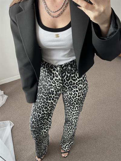 ORJ MARKA LEOPAR DESEN WİDE LEG JEAN