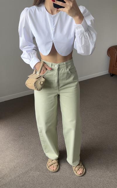 ORJ TOPSHOP MARKA AÇIK YEŞİL BAGGY JEAN