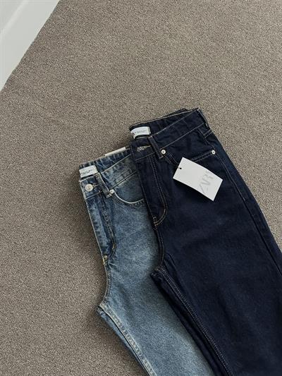Orjinal Marka Lacivert Straight Yüksek Bel Jean