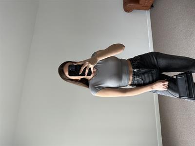 PAMUKLU GRİ MODAL KARIŞIMLI CROP 