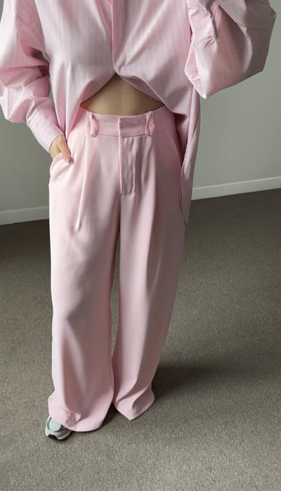 PREMIUM PEMBE PALAZZO KUMAŞ PANTOLON