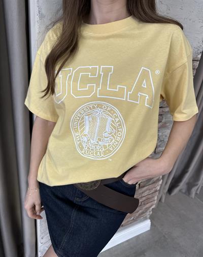 Sarı Ucla Baskılı Basic T-shirt