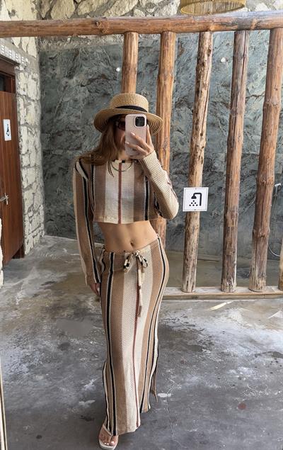 TRİKO BEACHWEAR BLUZ ETEK TAKIM 