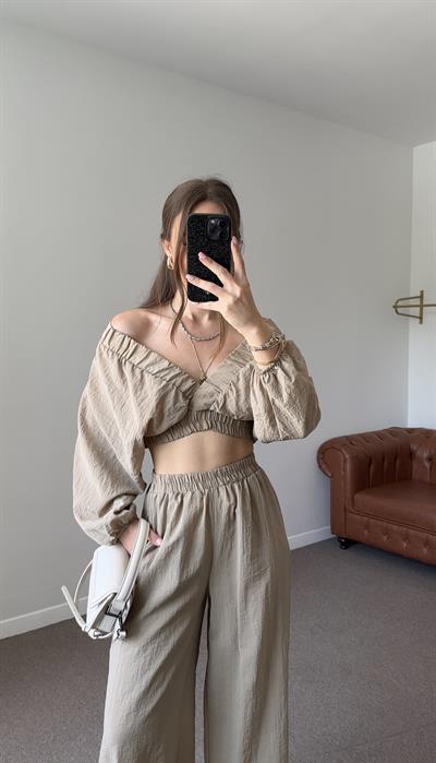 VİZON CROP PANTOLON TAKIM