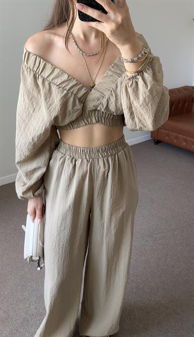 VİZON CROP PANTOLON TAKIM