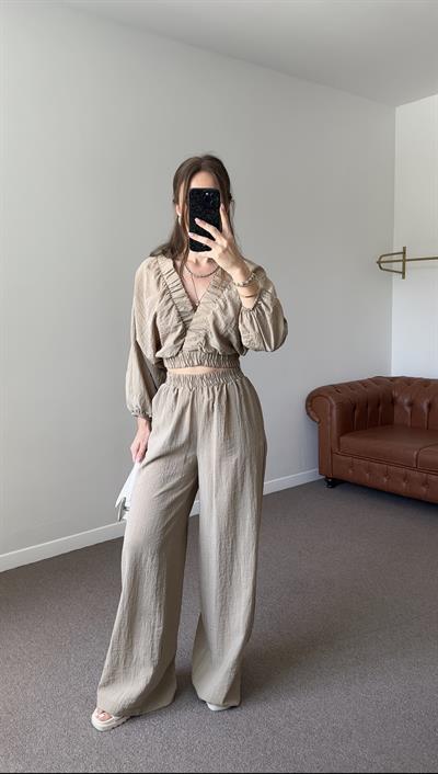 VİZON CROP PANTOLON TAKIM