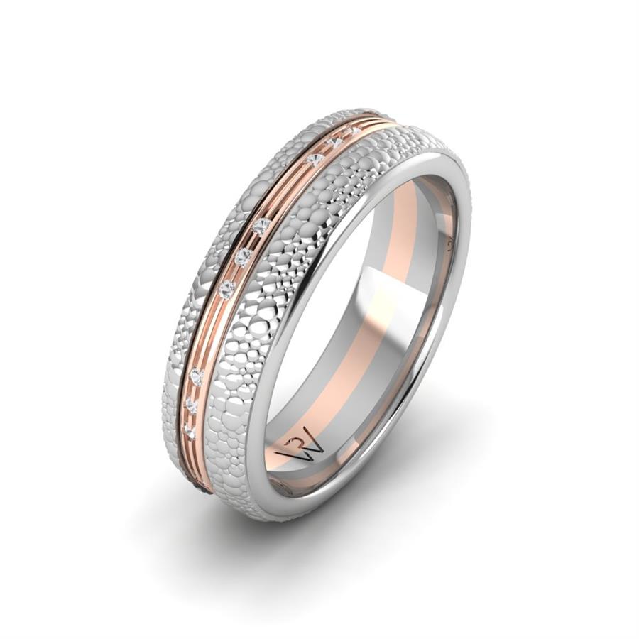 Alliances avec pierres femme Boa Or Blanc Et Rose