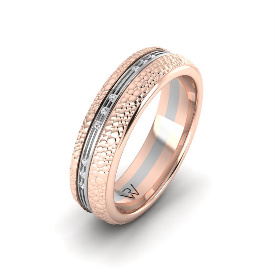 Alliances avec pierres femme Boa Or Rose Et Blanc