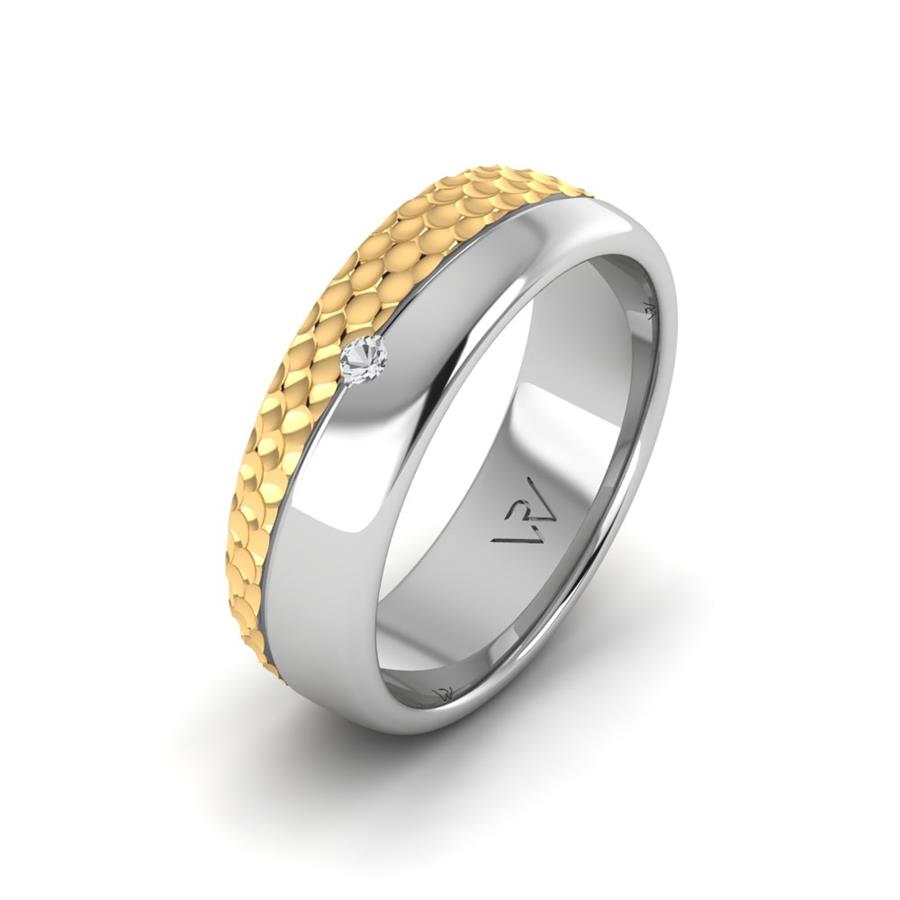 Alliances avec pierres femme Charming Cloud Or Jaune Et Blanc