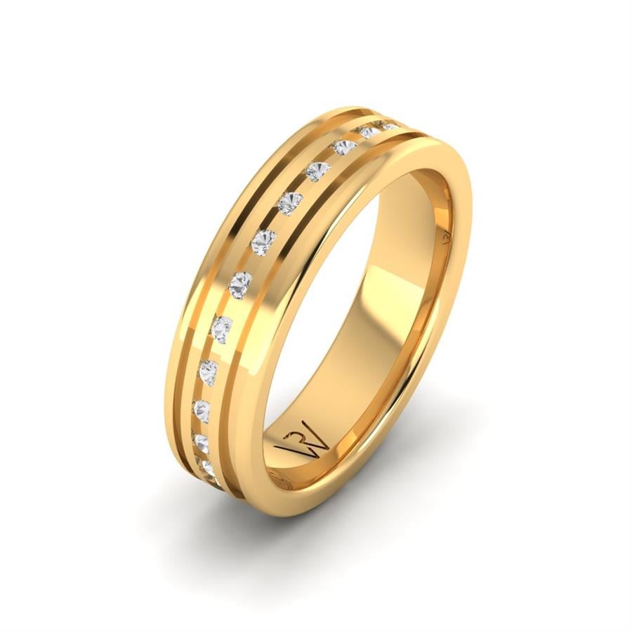 Alliances Avec Pierres Femme ÉQuilibre Or Jaune