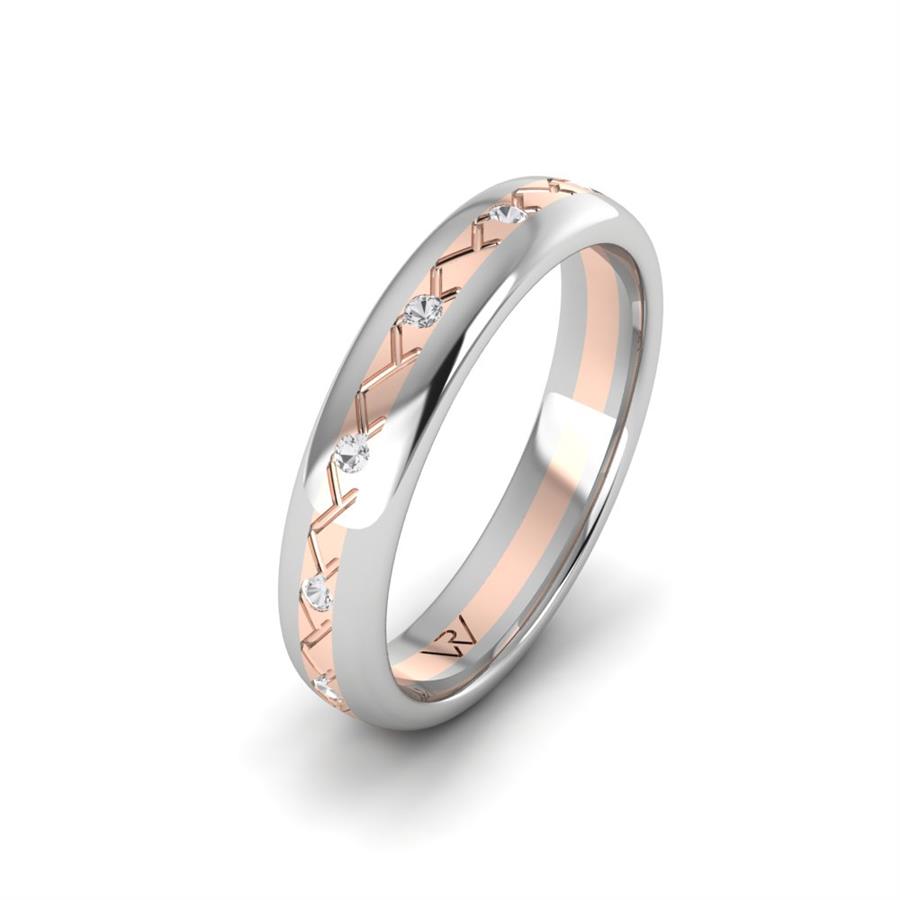 Alliances avec pierres femme Harmony Or Blanc Et Rose