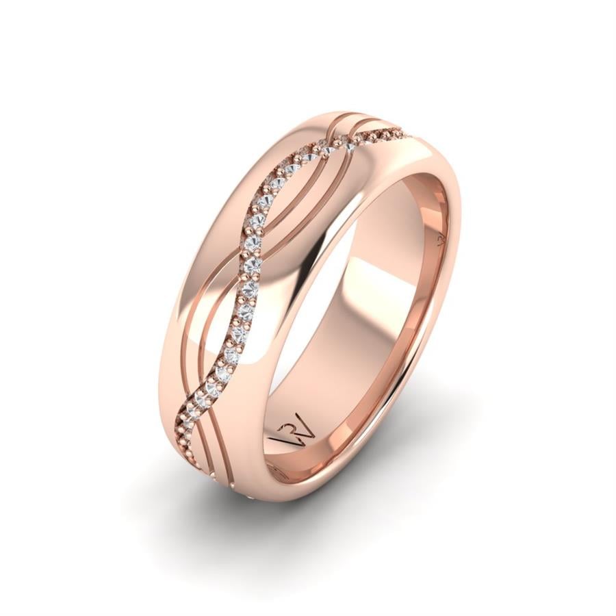 Alliances avec pierres femme Niko Or Rose