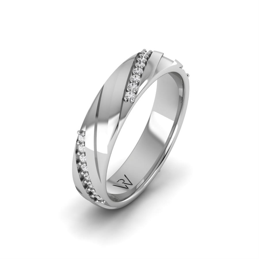 Alliances avec pierres femme Pure Clever Or Blanc