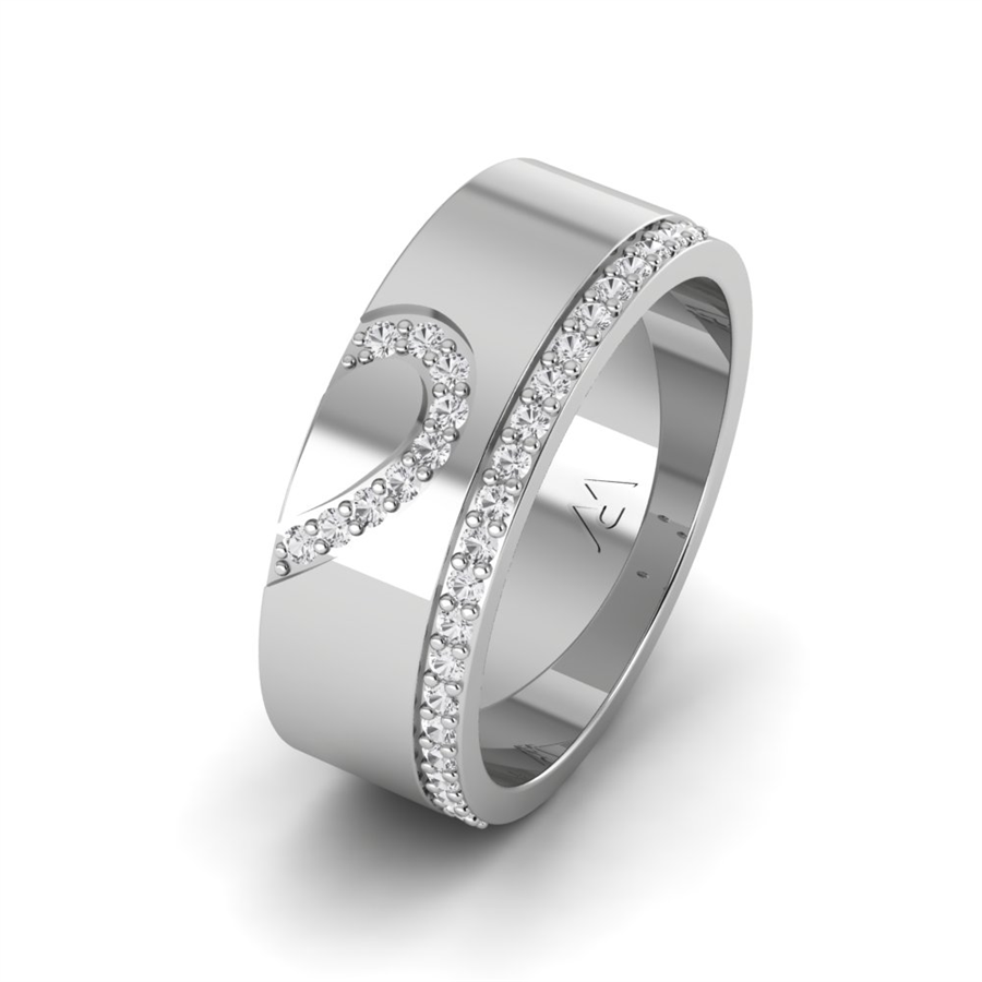 Alliances avec pierres femme Versailles Argent Rhodié Blanc Oxyde de zirconium 0.20 ct