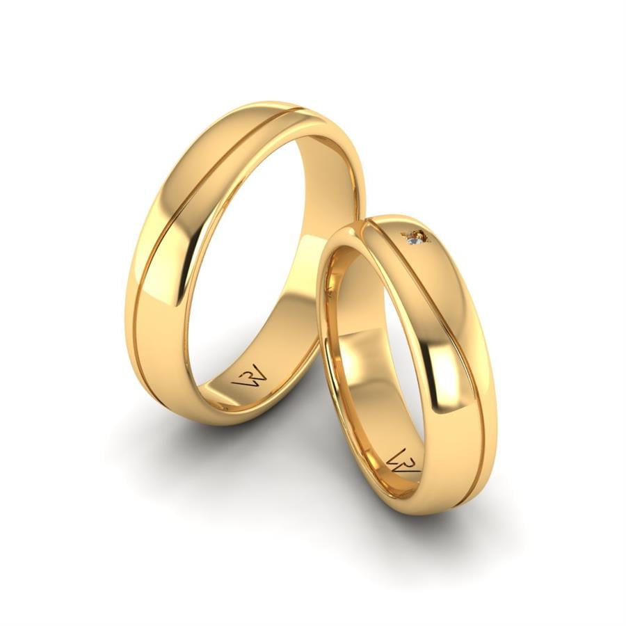 Alliances classiques Charming Silk Or Jaune