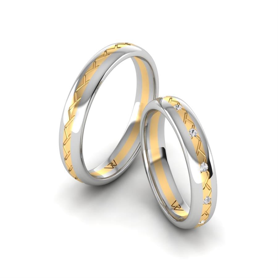 Alliances classiques Harmony Or Blanc Et Jaune