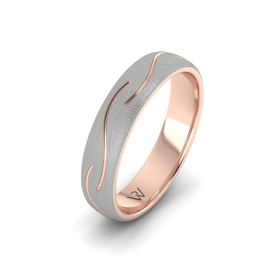 Alliances classiques homme Fire Or Rose Et Blanc