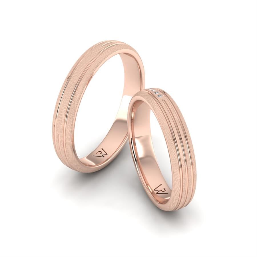 Alliances classiques Ribbon Or Rose