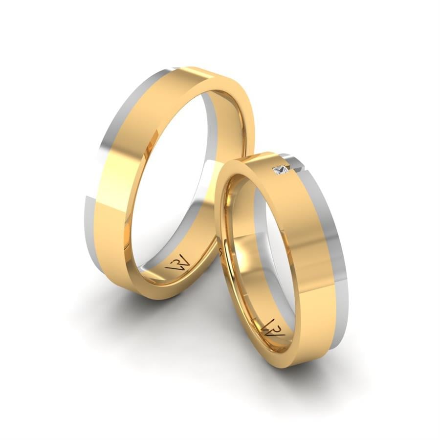 Alliances classiques Stirring Or Jaune Et Blanc