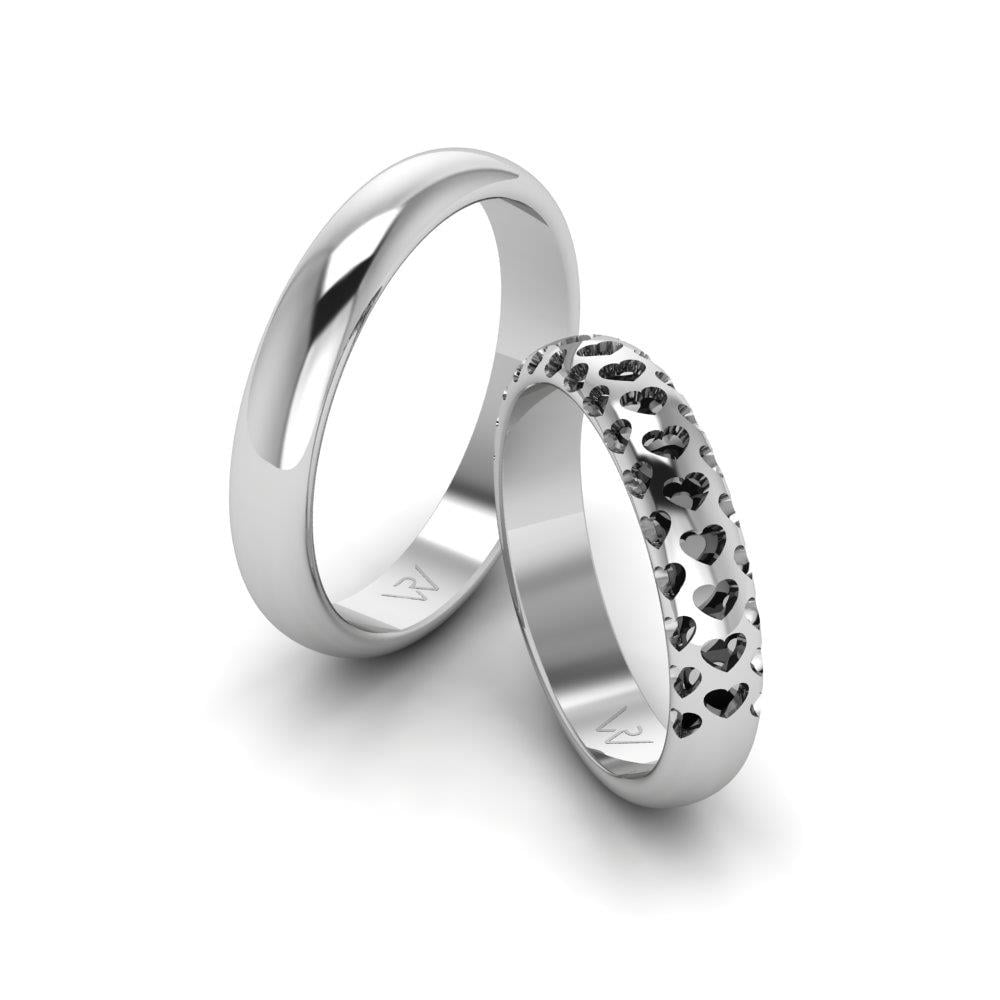 Alliances en argent couple Bonheur  