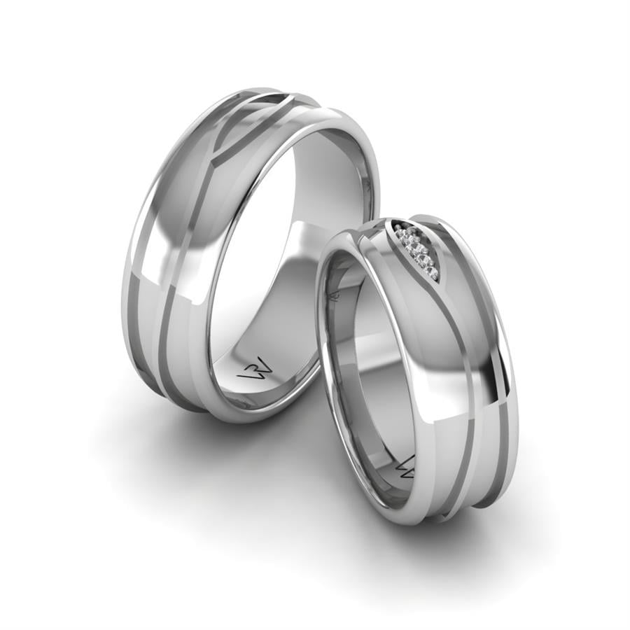 Alliances en argent couple Darkstars Argent