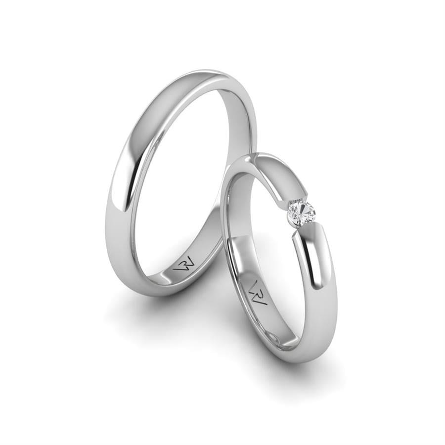 Alliances en argent couple Endless Love Argent