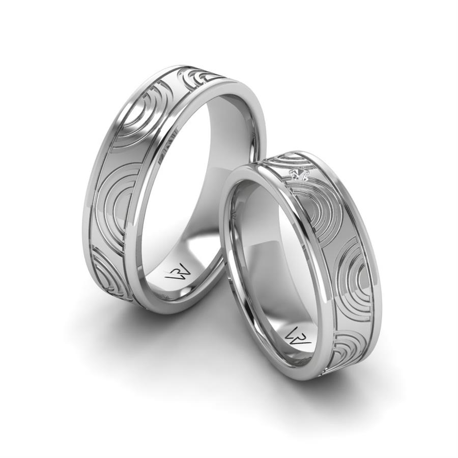 Alliances en argent couple Petalzest Argent