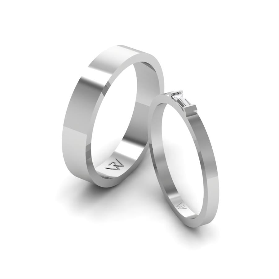 Alliances en argent couple Petanzi Argent