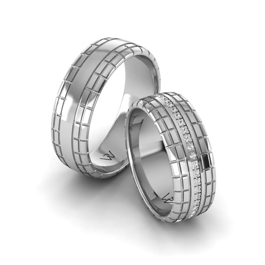 Alliances modernes Bague Springe Or Blanc