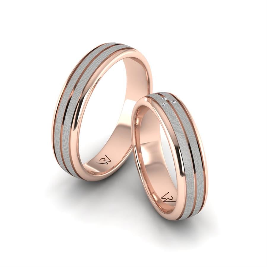 Alliances modernes Celtic Sign Or Blanc Et Rose