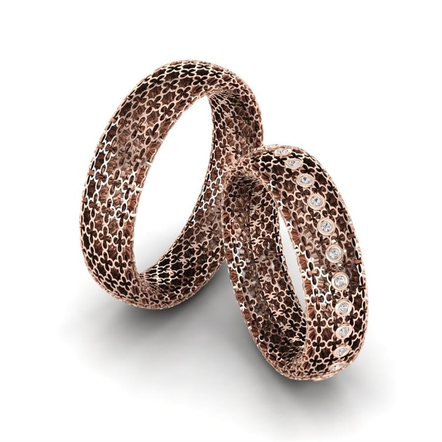 Alliances Modernes Charme Or Rose