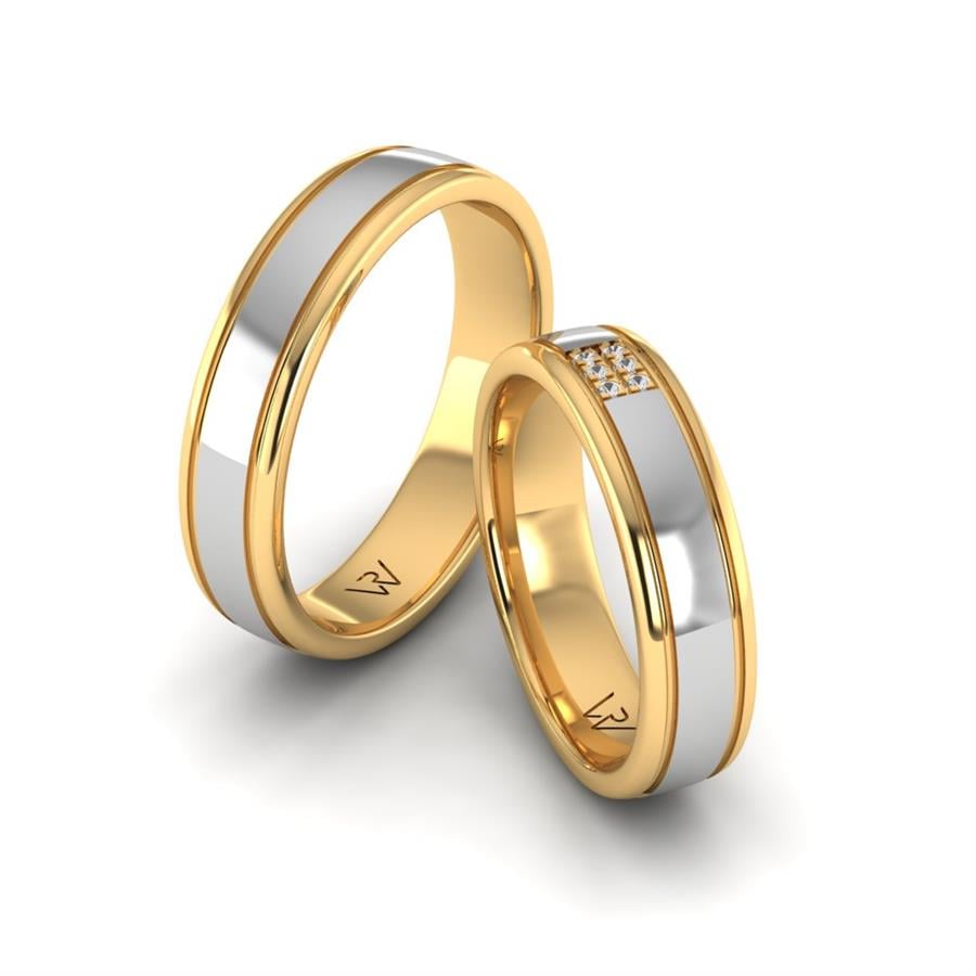 Alliances modernes Charming Choice Or Jaune Et Blanc