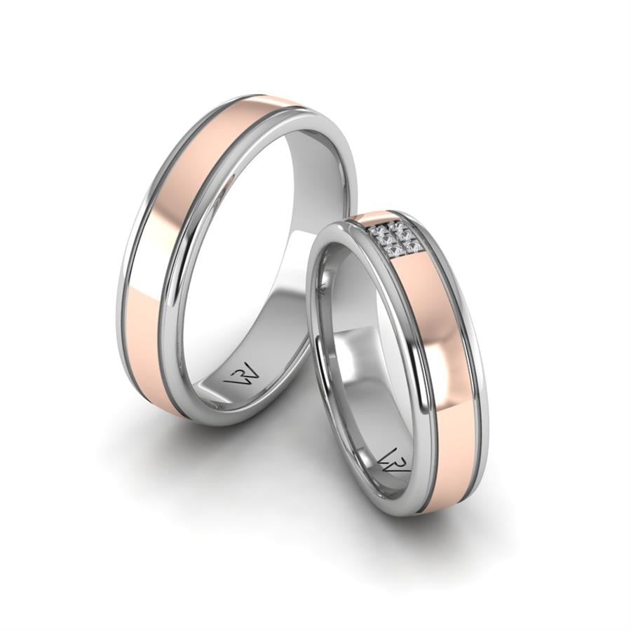 Alliances modernes Charming Choice Or Blanc Et Rose