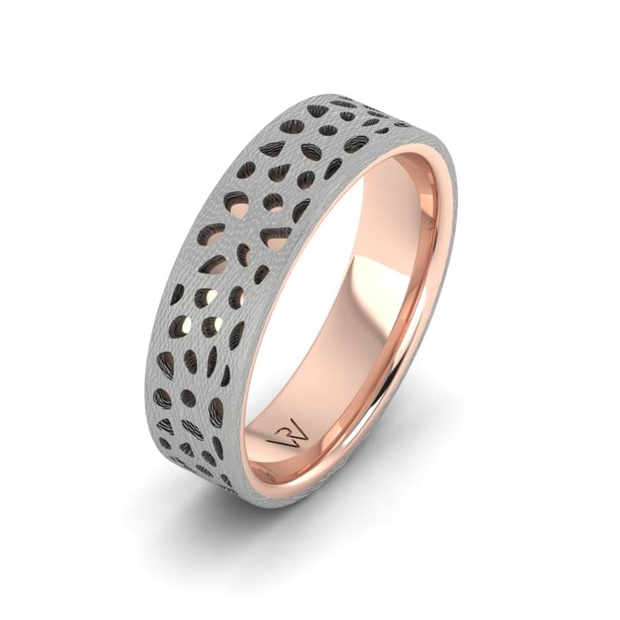Alliances modernes homme Pol Or Blanc Et Rose