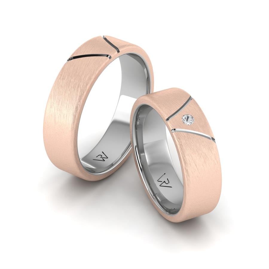 Alliances modernes Nontraditional Or Rose Et Blanc