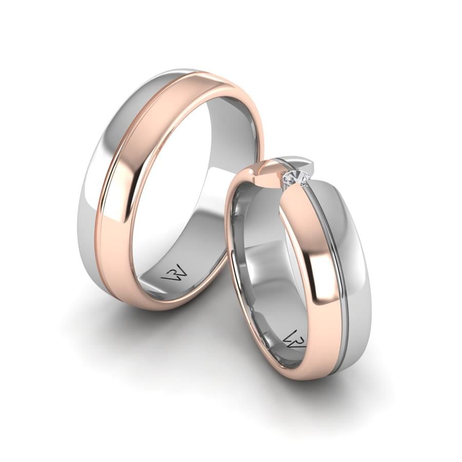 Alliances modernes universe Lyra Or Blanc Et Rose