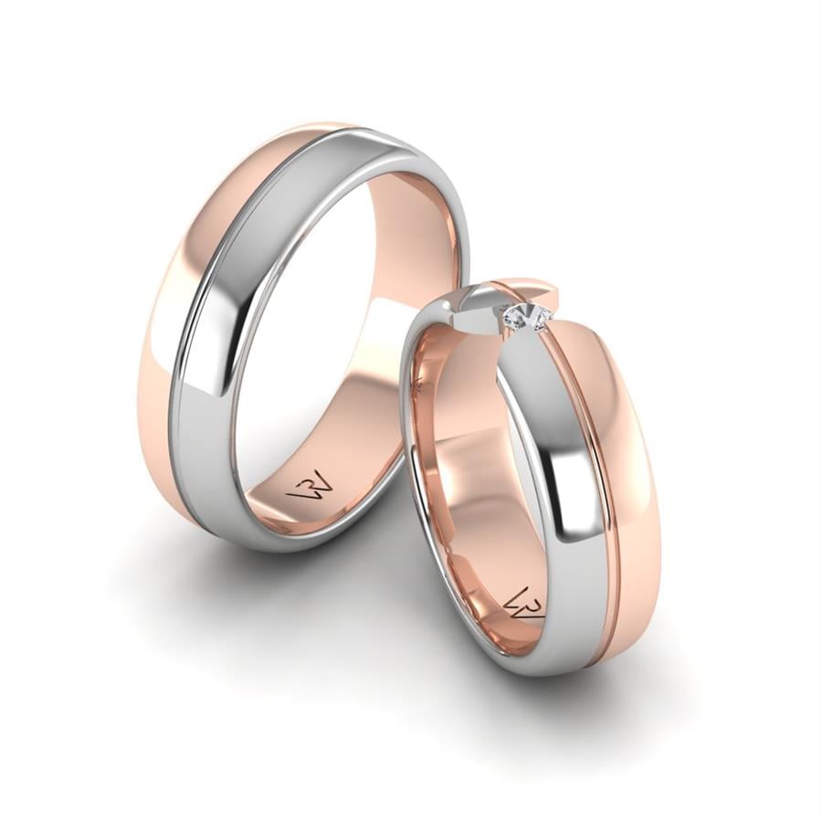 Alliances modernes universe Lyra Or Rose Et Blanc