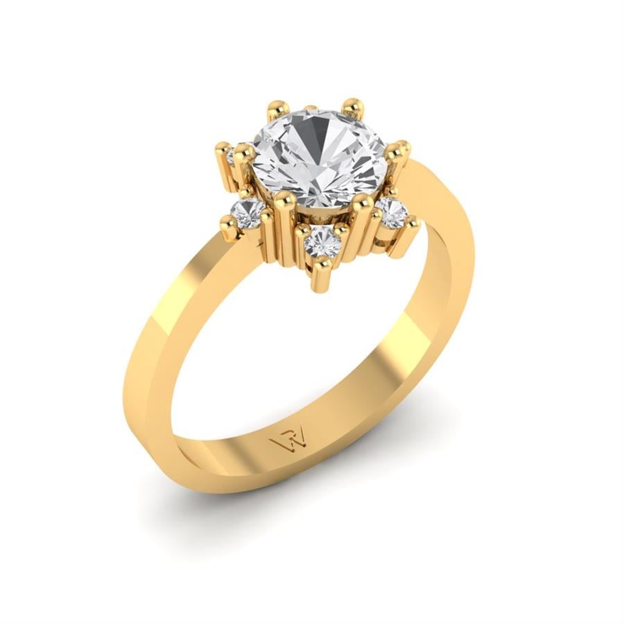 Bagues Floréa Argent Plaqué Or Jaune Diamant 1.15 ct
